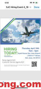 sanjose机场招人-多工网